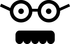 Male Square Face With Glasses And Mustache Line Art Svg Vector, Free Vectors File